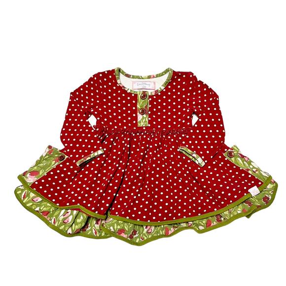 SweetHoney Holiday Mixed Print Dress Size 12m - Picture 1 of 7
